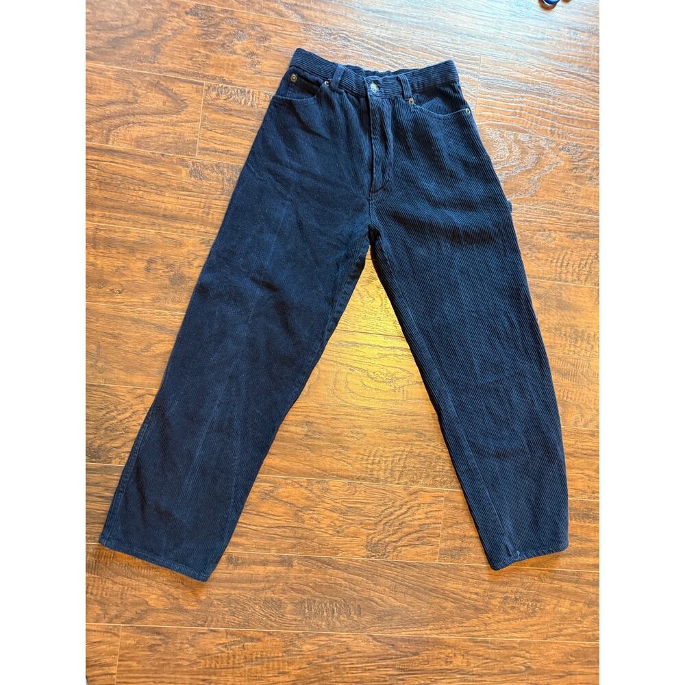 Vintage Youth Orbit Navy Blue Corduroy Carpenter Pants - Size 14 (SG24)